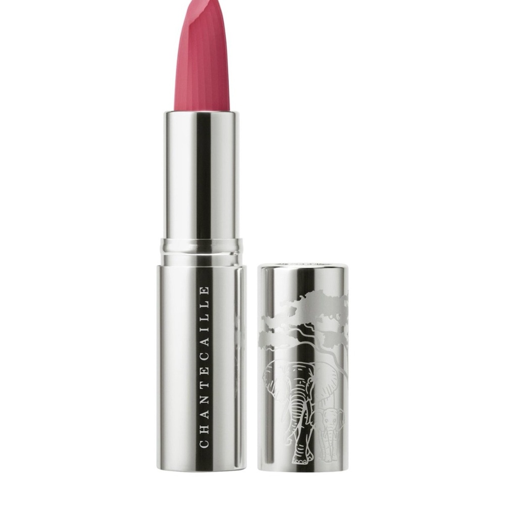 Chantecaille Rose Pink Lipstick in Sleek Silver Case shade : Chrysanthemum